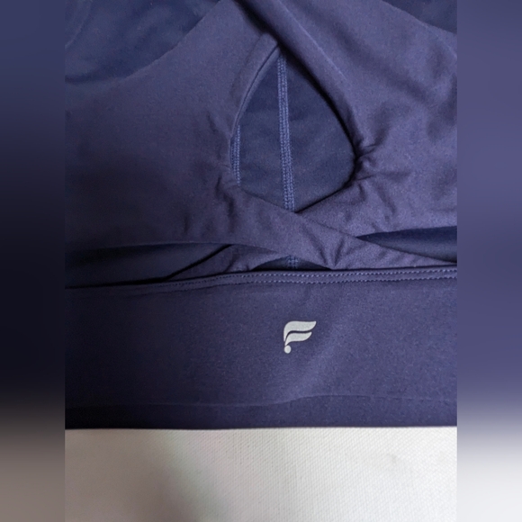 Fabletics Women's No Bounce Sports Bra Blue Size L Active Gym Yoga Cross Back - Picture 7 of 7